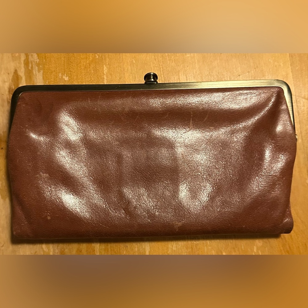 HOBO Lauren Clutch Brown Leather Wallet